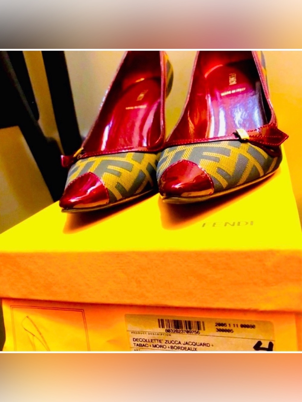 Authentic Fendi Monogram Pointed-Toe Heels size 8